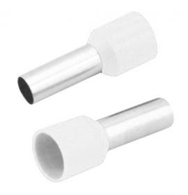 100 Conector Terminal Pré Isolado Tubular Ilhós - Branco para fio 16,0mm